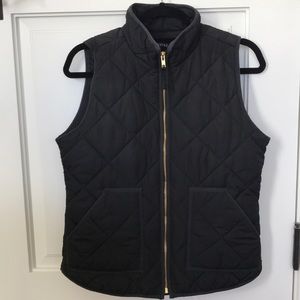 J. Crew Black Quilted Puffer Vest